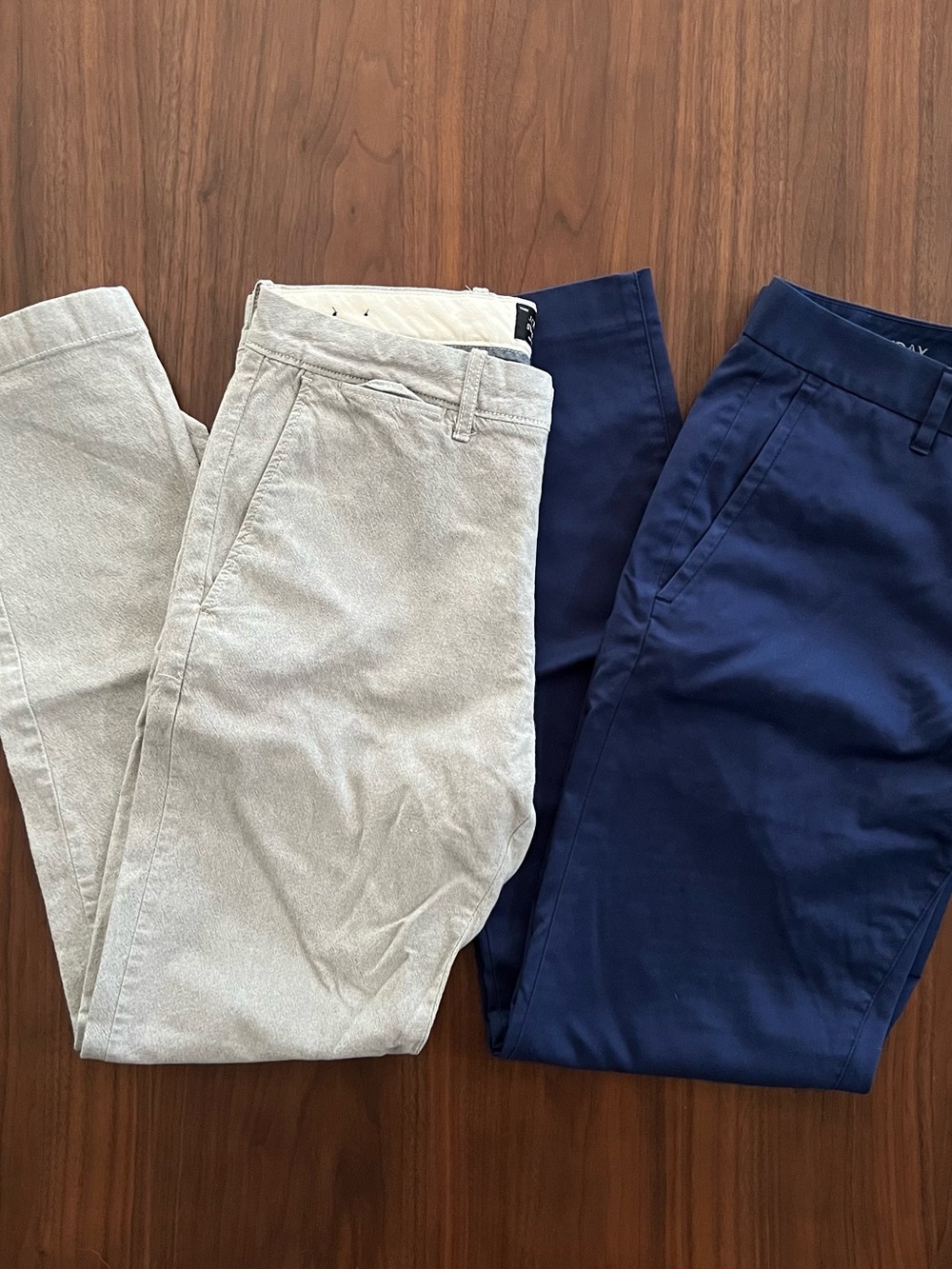 Bonobos and J. Crew Chinos in Navy and Light Gray 30/30